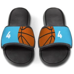 Basketball Repwell® Slide Sandals - Ball And Number Reflected 9 Basketball Repwell® Slide Sandals - Ball And Number Reflected -Sport Gift Store bk 02493 CAROLINA FRONT