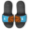Basketball Repwell® Slide Sandals - Ball And Number Reflected -Sport Gift Store bk 02493 CAROLINA MAIN