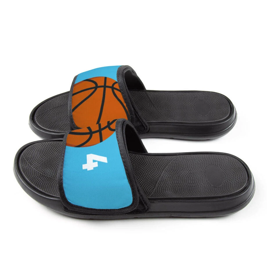 Basketball Repwell® Slide Sandals - Ball And Number Reflected 6 Basketball Repwell® Slide Sandals - Ball And Number Reflected - Image 4