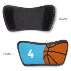 Basketball Repwell® Sandal Straps - Ball And Number Reflected -Sport Gift Store bk 02493 STRAPS CAROLINA DETAIL