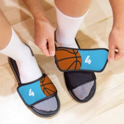 Basketball Repwell® Sandal Straps - Ball And Number Reflected -Sport Gift Store bk 02493 STRAPS CAROLINA LIFESTYLE
