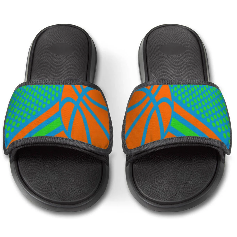 Basketball Repwell® Slide Sandals - Basketball Dots 5 Basketball Repwell® Slide Sandals - Basketball Dots - Image 3