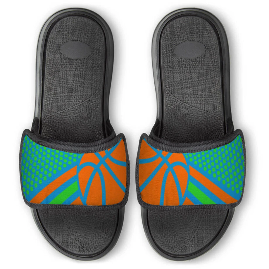 Basketball Repwell® Slide Sandals - Basketball Dots 3 Basketball Repwell® Slide Sandals - Basketball Dots