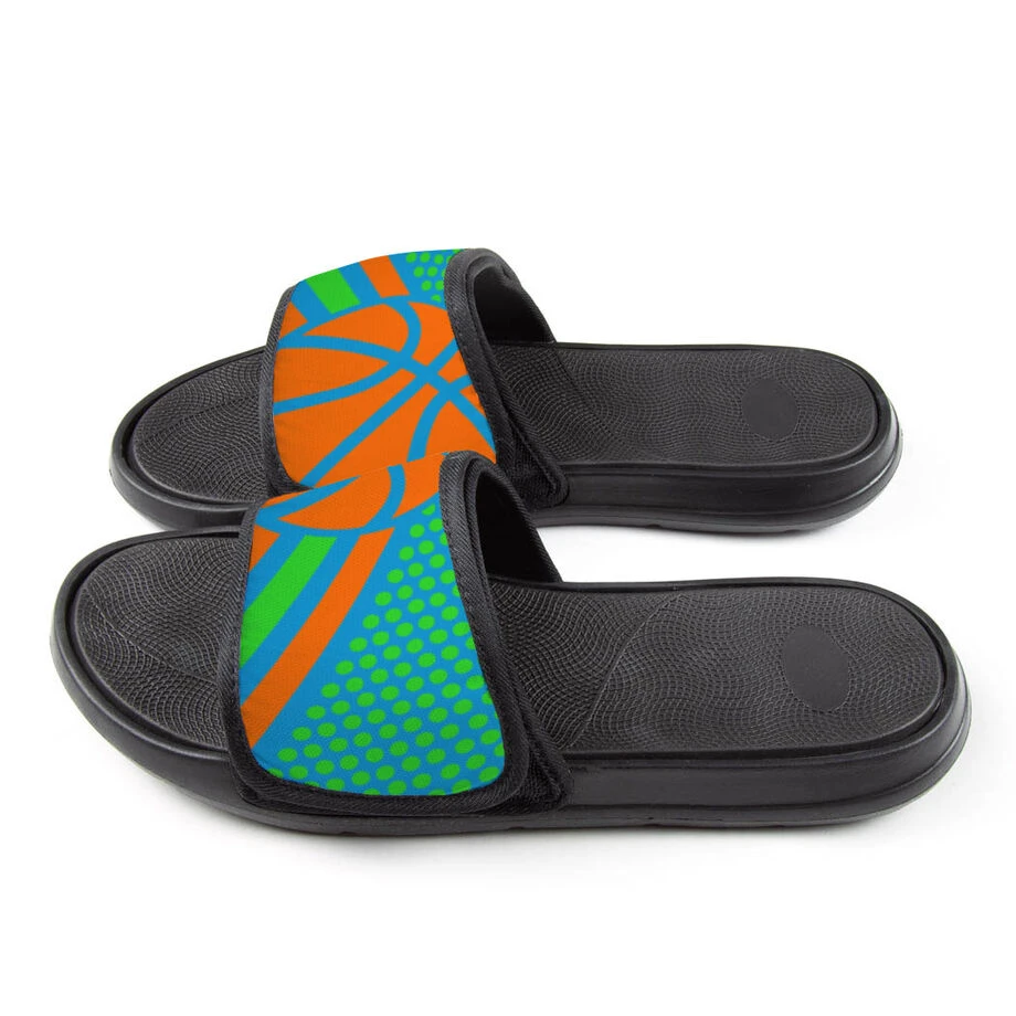 Basketball Repwell® Slide Sandals - Basketball Dots 6 Basketball Repwell® Slide Sandals - Basketball Dots - Image 4