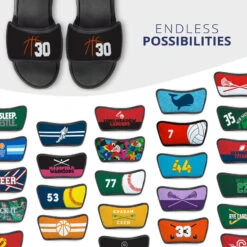 Basketball Repwell® Sandal Straps - Basketball Lines With Number -Sport Gift Store bk 02496 STRAPS ORANGE MULTI