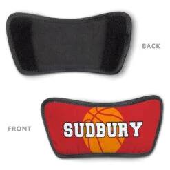 Basketball Repwell® Slide Sandals - Basketball With Text -Sport Gift Store bk 02499 RED DETAIL