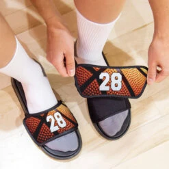 Basketball Repwell® Slide Sandals - Custom Basketball Number -Sport Gift Store bk 02500 LIFESTYLE