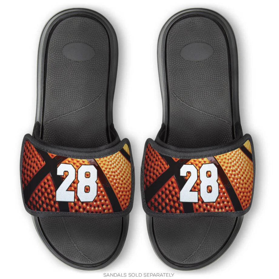 Basketball Repwell® Sandal Straps - Custom Basketball Number 4 Basketball Repwell® Sandal Straps - Custom Basketball Number - Image 2