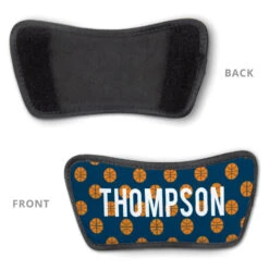 Basketball Repwell® Slide Sandals - Personalized Basketball Pattern -Sport Gift Store bk 02501 NAVY DETAIL