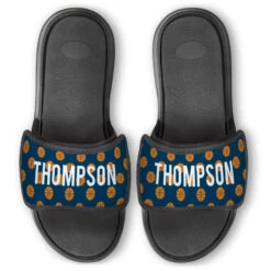 Basketball Repwell® Slide Sandals - Personalized Basketball Pattern