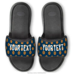 Basketball Repwell® Sandal Straps - Personalized Basketball Pattern -Sport Gift Store bk 02501 STRAPS NAVY EXAMPLE