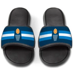 Basketball Repwell® Slide Sandals - Simple Stripe -Sport Gift Store bk 02502 NAVY FRONT