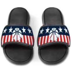 Basketball Repwell® Slide Sandals - Stars And Stripes -Sport Gift Store bk 02503 FRONT