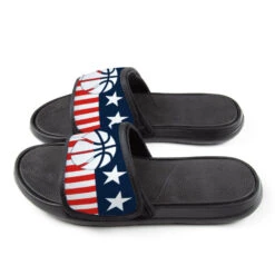 Basketball Repwell® Slide Sandals - Stars And Stripes -Sport Gift Store bk 02503 SIDE