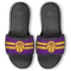 Basketball Repwell® Slide Sandals - Team Color Stripes -Sport Gift Store bk 02504 PURPLEGOLD MAIN