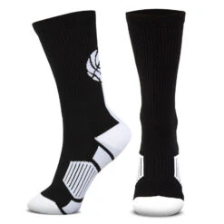 Basketball Woven Mid-Calf Sock Set - Two Players One Ball -Sport Gift Store bk 02508 SIDE