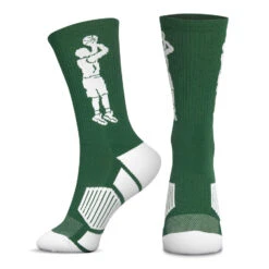Basketball Woven Mid-Calf Sock Set - Two Players One Ball -Sport Gift Store bk 02537 SIDE