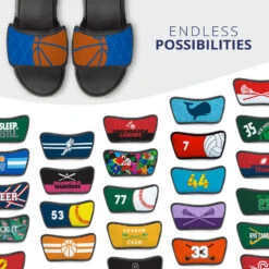 Basketball Repwell® Sandal Straps - Ball Reflected -Sport Gift Store bk 02549 STRAPS ROYALBLUE MULTI