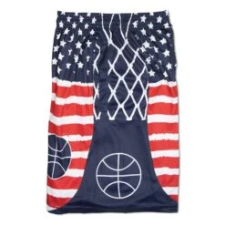 Basketball Shorts - Patriotic -Sport Gift Store bk 02567 SIDE