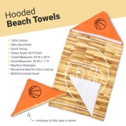 Basketball Hooded Towel - Rather Be Playing Basketball -Sport Gift Store bk 02598 DETAILS
