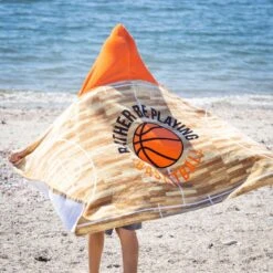 Basketball Hooded Towel - Rather Be Playing Basketball -Sport Gift Store bk 02598 LIFESTYLE BEACH 1