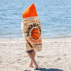 Basketball Hooded Towel - Rather Be Playing Basketball -Sport Gift Store bk 02598 LIFESTYLE BEACH 3
