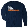 Basketball Tshirt Long Sleeve - Eat. Sleep. Basketball -Sport Gift Store bk 02602 NAVY FLAT