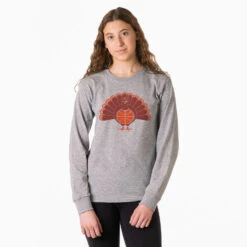 Basketball Tshirt Long Sleeve - Turkey Player -Sport Gift Store bk 02605 GRAY FEMALE