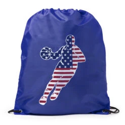 Basketball Drawstring Backpack - Basketball Stars And Stripes Player