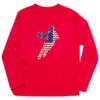 Basketball Long Sleeve Performance Tee - Basketball Stars And Stripes Player -Sport Gift Store bk 02627 RED MAIN