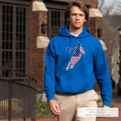 Basketball Hooded Sweatshirt - Basketball Stars And Stripes Player -Sport Gift Store bk 02631 ROYAL LIFESTYLE MALE