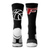 Custom Basketball Woven Mid-Calf Socks - Logo -Sport Gift Store bk 02650 BLACKWHITE MAIN