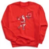 Basketball Crewneck Sweatshirt - Slam Dunk Santa -Sport Gift Store bk 02659 RED FLAT