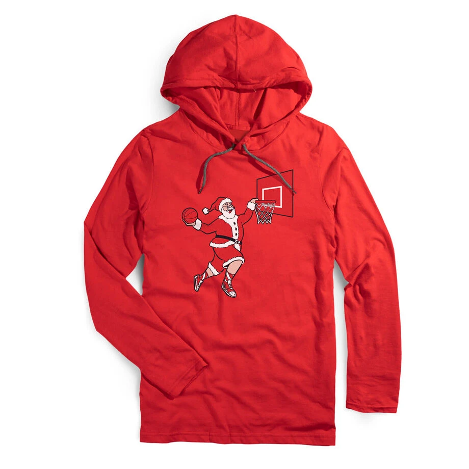 Men's Basketball Lightweight Hoodie - Slam Dunk Santa 3 Men's Basketball Lightweight Hoodie - Slam Dunk Santa