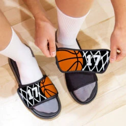 Basketball Repwell® Sandal Straps - Hoop And Ball -Sport Gift Store bk 02674 STRAPS LIFESTYLE