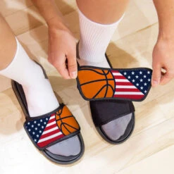 Basketball Repwell® Sandal Straps - USA Flag -Sport Gift Store bk 02676 STRAPS LIFESTYLE