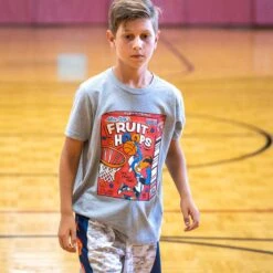 Basketball Short Sleeve T-Shirt - Fruit Hoops -Sport Gift Store bk 02685 GRAY MALE LIFESTYLE 3