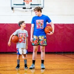 Basketball Short Sleeve T-Shirt - Fruit Hoops -Sport Gift Store bk 02685 ROYAL GRAY MALE LIFESTYLE 1
