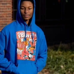 Basketball Hooded Sweatshirt - Fruit Hoops -Sport Gift Store bk 02695 ROYAL MALE LIFESTYLE 1