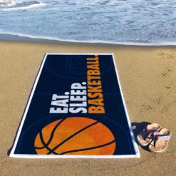 Basketball Towel - Eat Sleep Basketball -Sport Gift Store bk 02737 BEACH