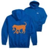 Basketball Hooded Sweatshirt - Basketball Dog (Back Design) -Sport Gift Store bk 02753 ROYAL MAIN