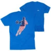 Basketball Short Sleeve T-Shirt - Basketball Stars And Stripes Player (Back Design) -Sport Gift Store bk 02763 ROYAL MAIN