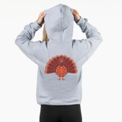 Basketball Hooded Sweatshirt - Turkey Player (Back Design) 9 Basketball Hooded Sweatshirt - Turkey Player (Back Design) -Sport Gift Store bk 02767 GRAY FEMALE BACK