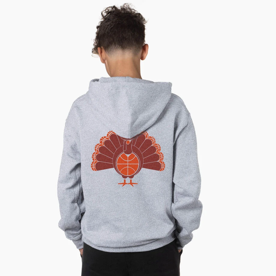 Basketball Hooded Sweatshirt - Turkey Player (Back Design) 4 Basketball Hooded Sweatshirt - Turkey Player (Back Design) - Image 2
