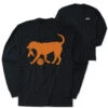 Basketball Tshirt Long Sleeve - Baxter The Basketball Dog (Back Design) -Sport Gift Store bk 02774 BLACK MAIN