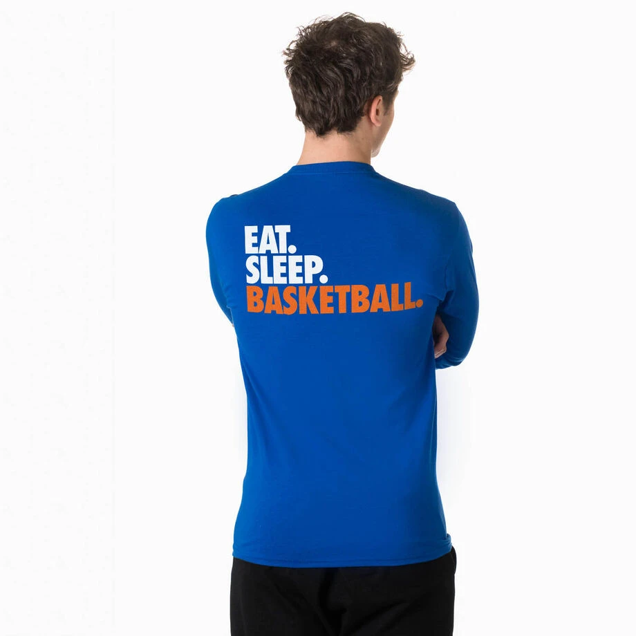 Basketball Tshirt Long Sleeve - Eat. Sleep. Basketball (Back Design) 4 Basketball Tshirt Long Sleeve - Eat. Sleep. Basketball (Back Design) - Image 2