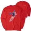 Basketball Tshirt Long Sleeve - Basketball Stars And Stripes Player (Back Design) -Sport Gift Store bk 02779 RED MAIN
