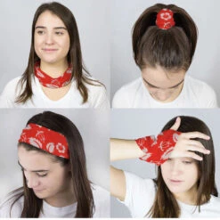 Multifunctional Headwear - Hibiscus Red RokBAND -Sport Gift Store gs 00504 FEMALECOMP