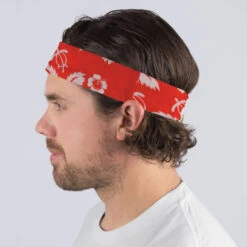Multifunctional Headwear - Hibiscus Red RokBAND -Sport Gift Store gs 00504 MALE2