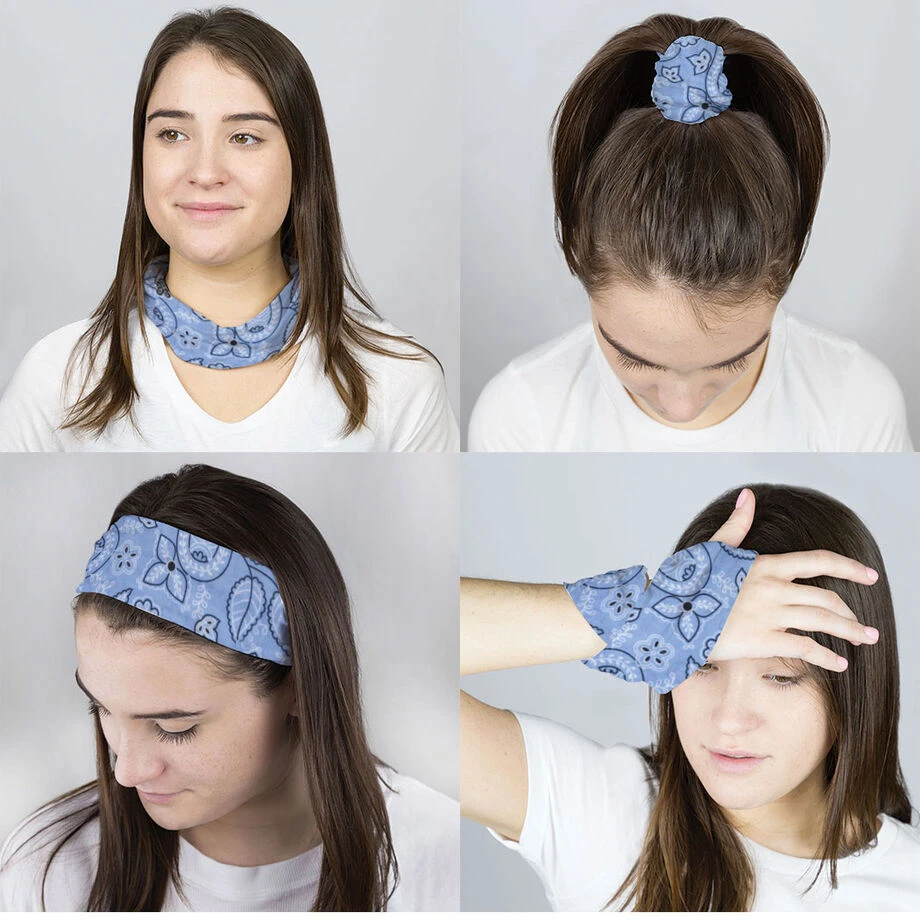 Multifunctional Headwear - Floral Blue RokBAND 4 Multifunctional Headwear - Floral Blue RokBAND - Image 2